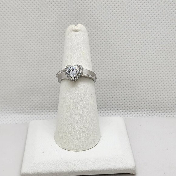 Brand New Sterling Silver 925 Heart Gemstone Ring - Picture 1 of 5